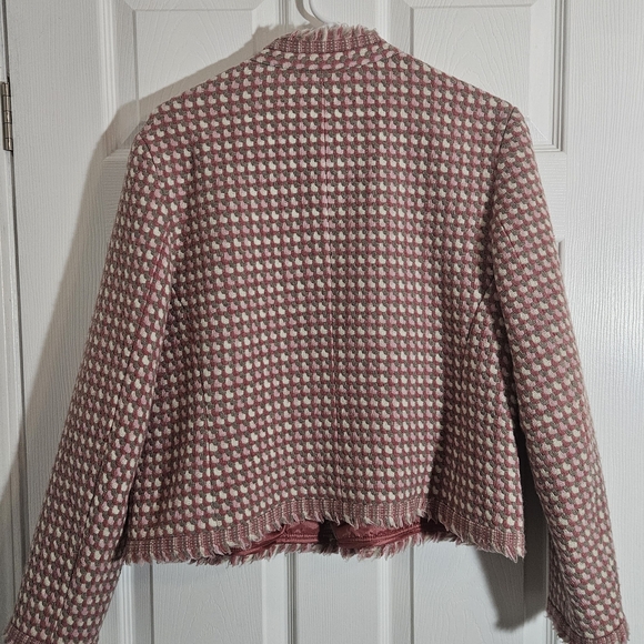 Vintage Collector Pendleton Women Size 14 Rose Fringed Front Button Wool Blazer - Picture 2 of 8